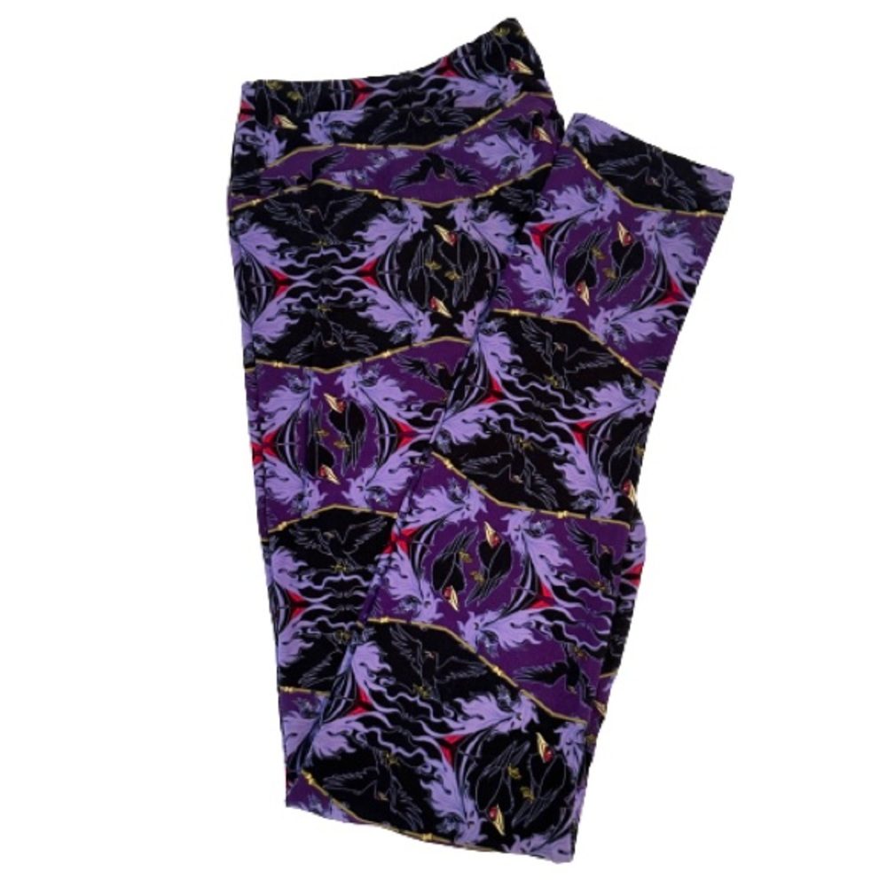 LuLaRoe Disney leggings maleficent raven print  TC BNWOT